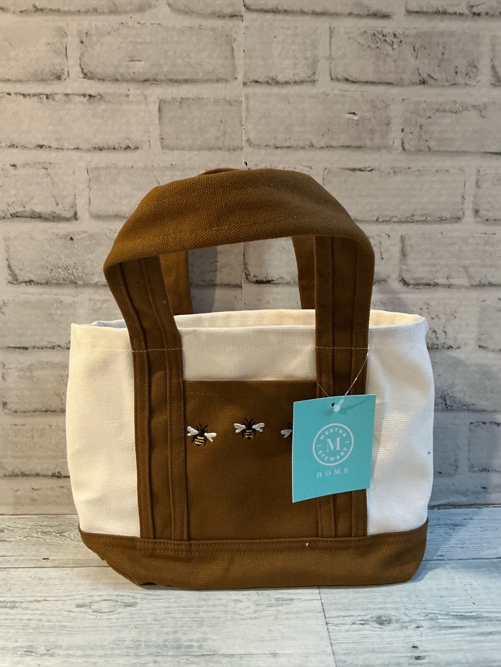 MARTHA STEWART canvas bees embroidery tote